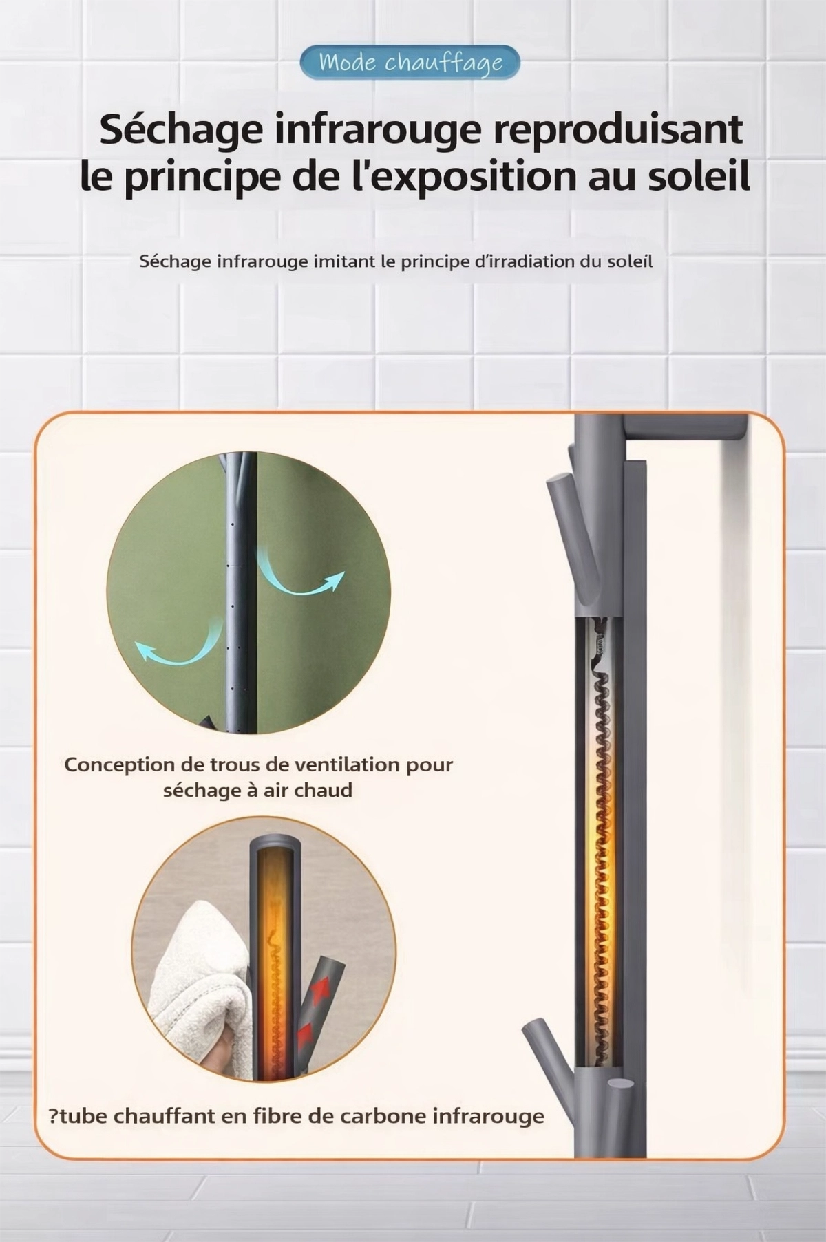 Sèche-serviettes électrique Matis gun métal